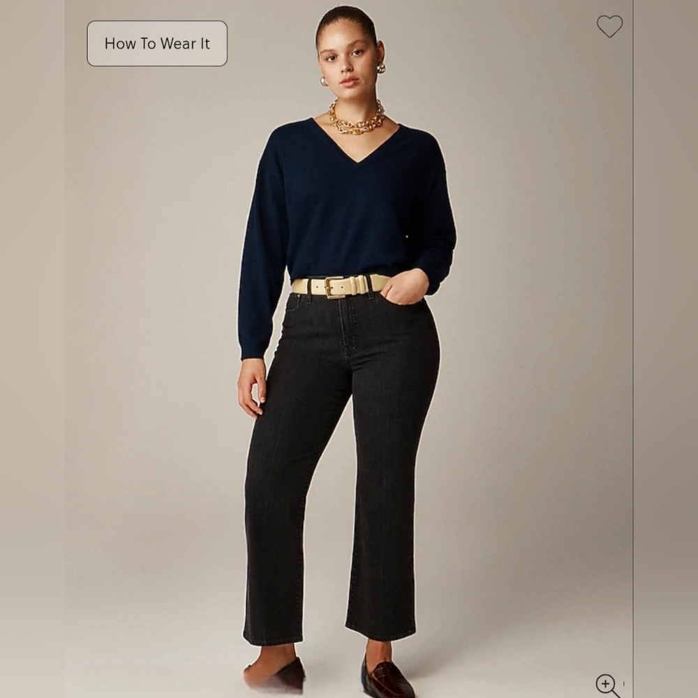 J Crew Hi Rise Crop Flare Denim Size 33